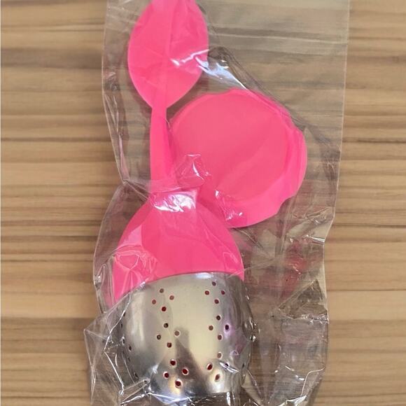 Loose Leaf Tea Infuser with Drip Tray-Pink NIP - Picture 2 of 2